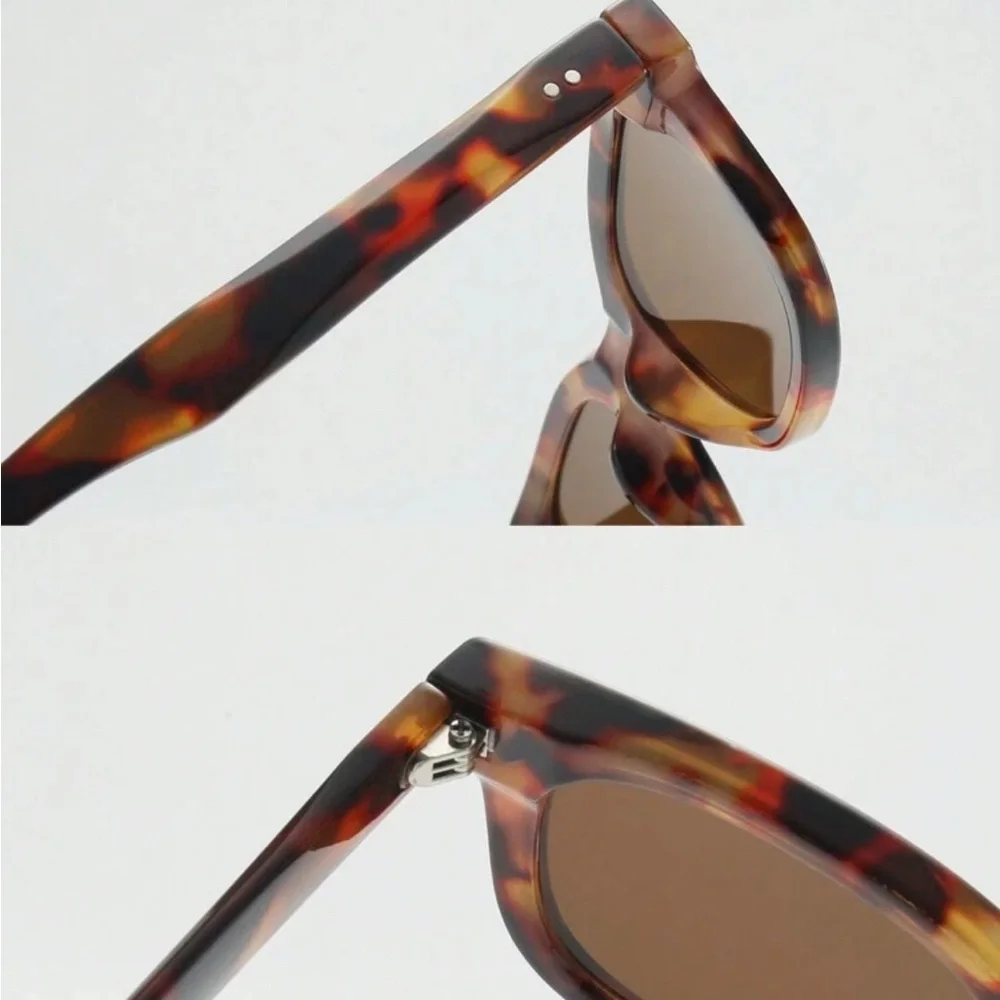 NWT Men’s Retro Tortoise Square Sunglasses Brown Tint Lens